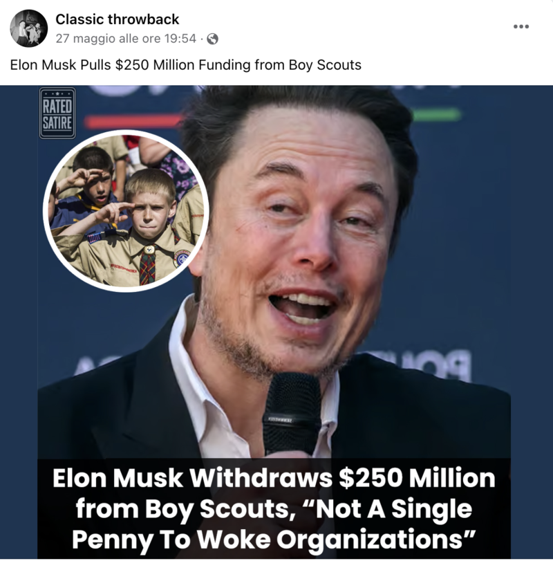 Fact Check Elon Musk Did Not Withdraw Million From Boy Scouts